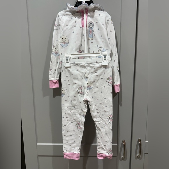 White and Pink Pajama Set with Dreamy Celestial Design - Picture 3 of 4